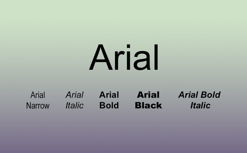 Семейство шрифта Arial